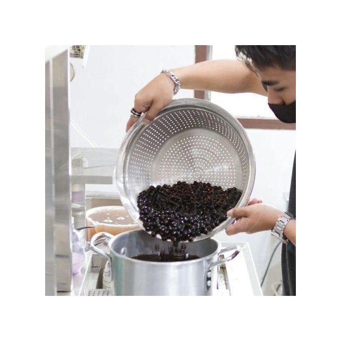 Steel washing sieve, Wash sieve Tray, vegetable washing sieve, small hole sieve,quick draining basket, stainless steel vegetable washing basket, sieve basin, Small hole basin, size 32 cm.