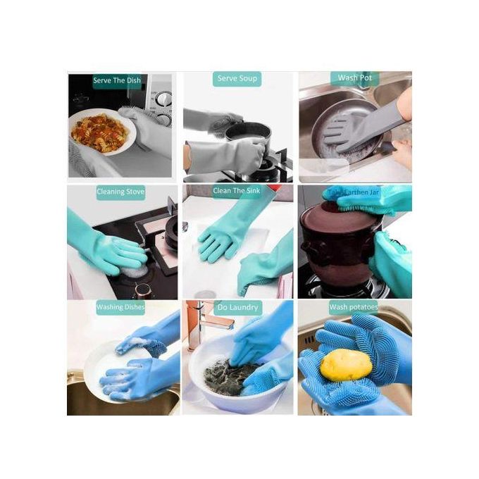 2pcs Silicone Washing Gloves