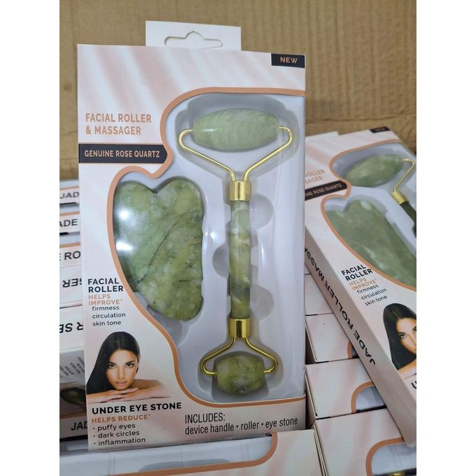 Jade Roller & Gua Sha Set – Natural Facial Massage & Skin Care Tool