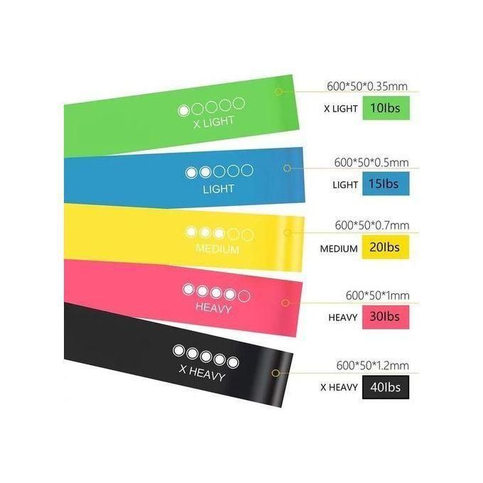 5Pc Different Level Fitness Yoga Resistance Bands