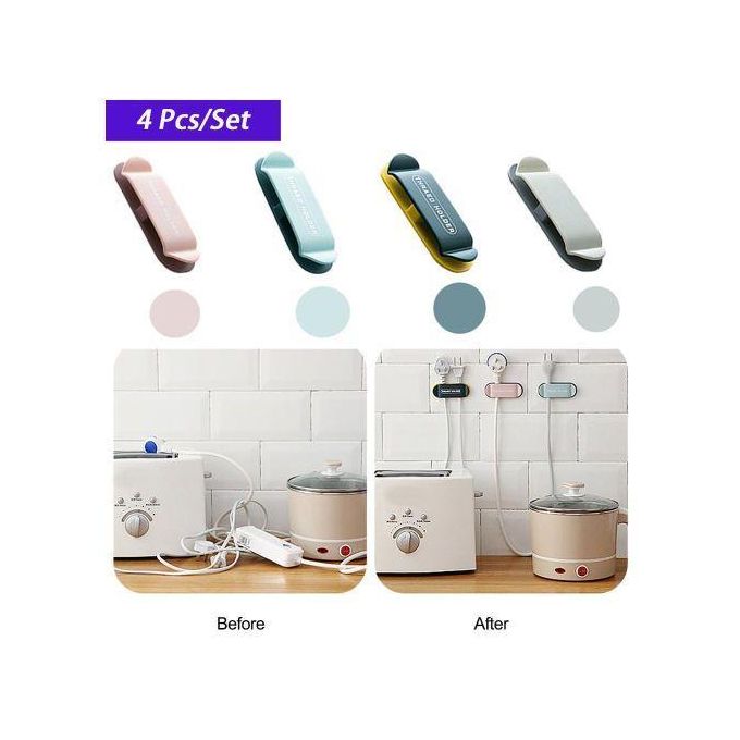 4pcs set Wire Holder Thread Holder No hook No hole Adhesive Cable Organizer Desktop Wire Management Clip