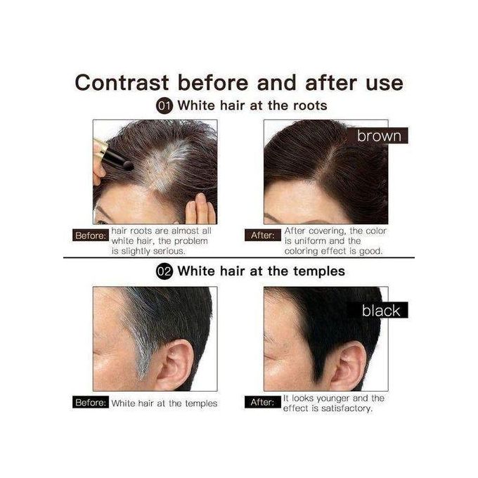 Black & Dark Brown One Time Hair Dye Stick With Instant Root Coverage