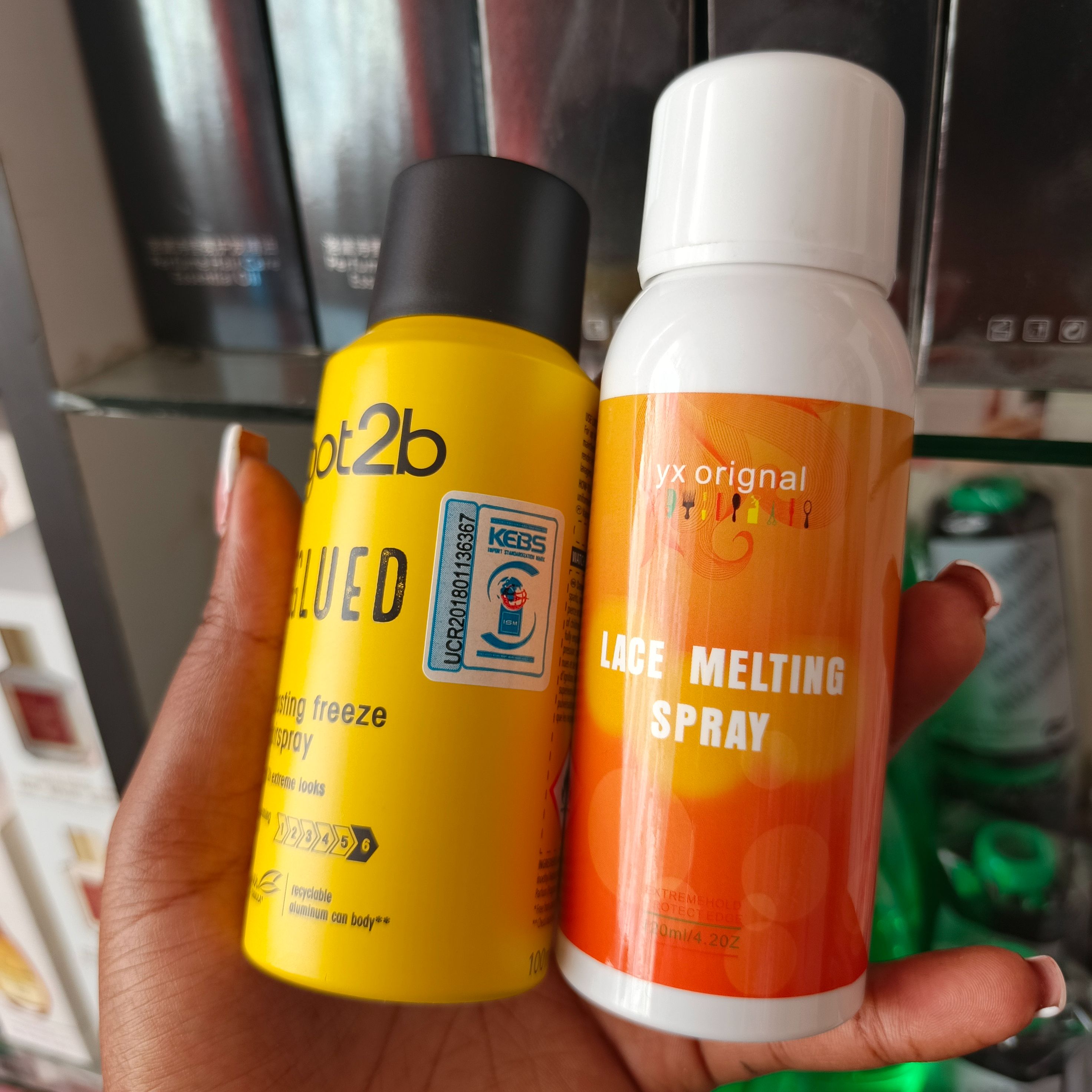 2pcs Got2be hair spray + Lace melting spray + free HD wig cap