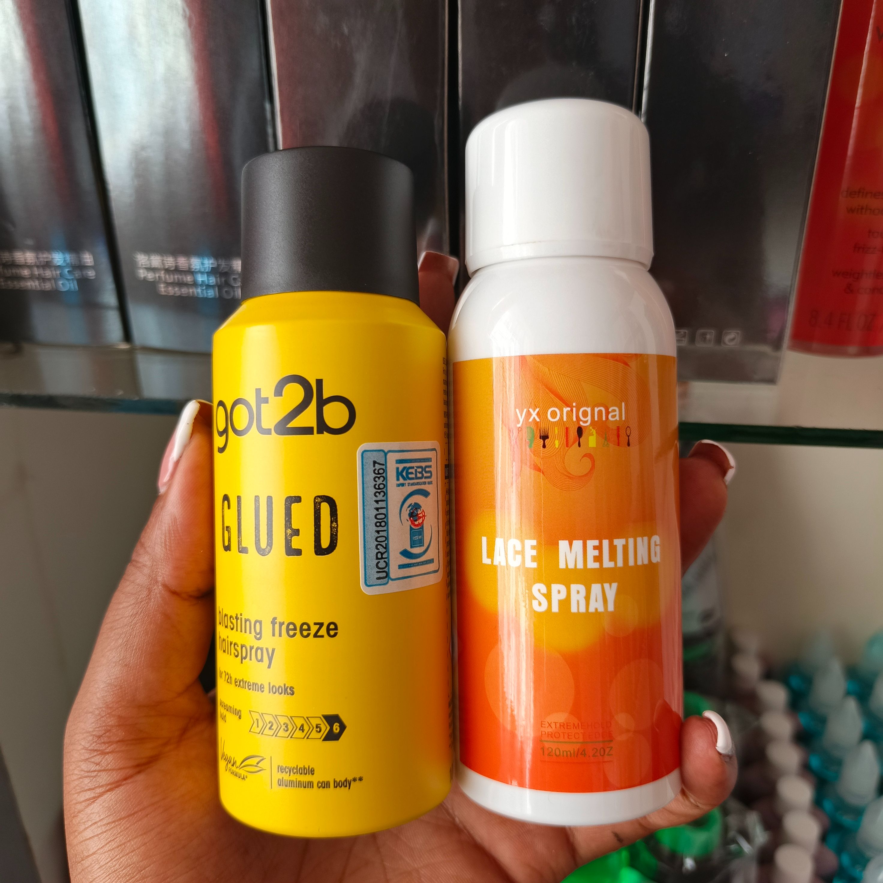 2pcs Got2be hair spray + Lace melting spray + free HD wig cap