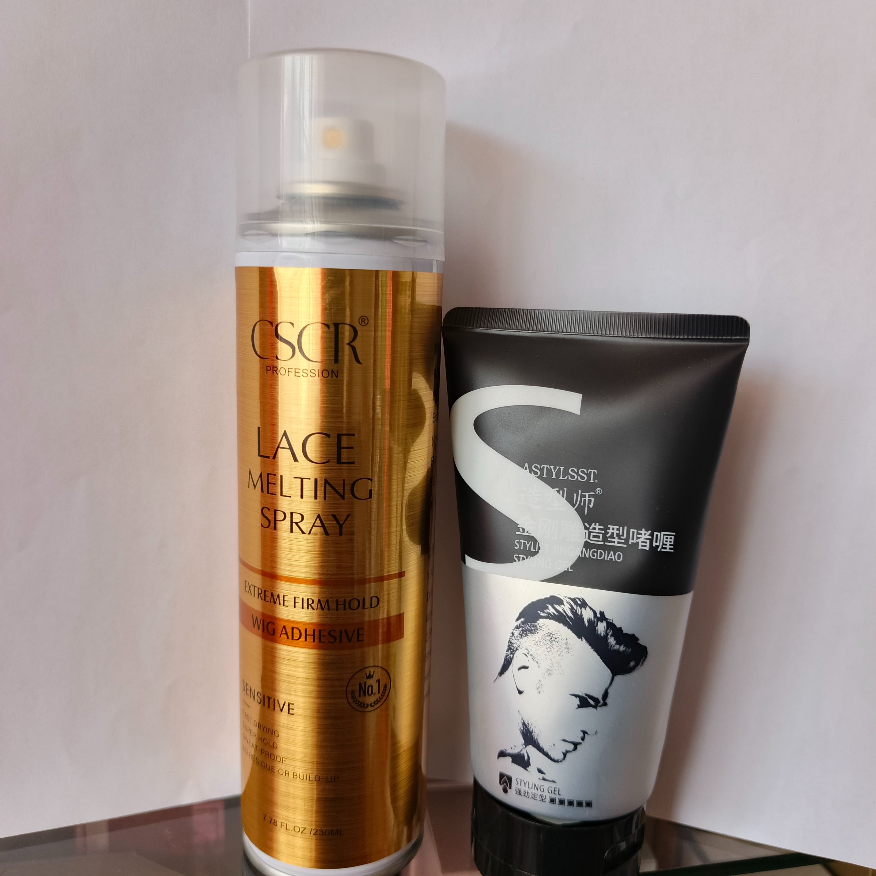 2pcs  Extreme Hold Lace melting spray + FREE styling Gel