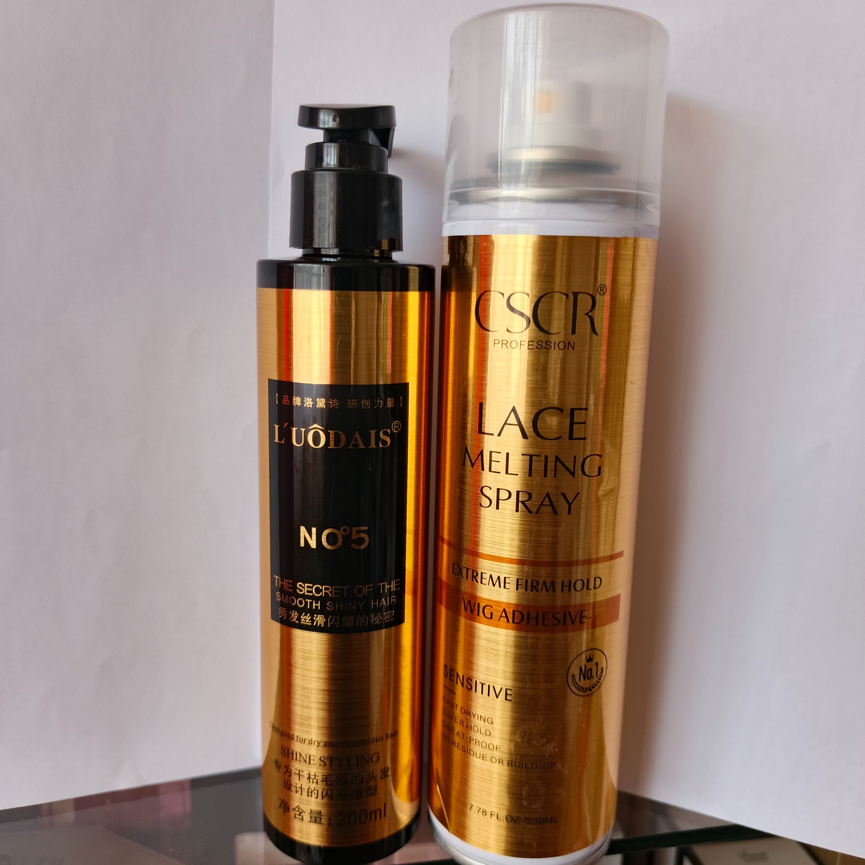 Wig Lace Firm Hold melting spray + Free human hair curl keeper + melting Band