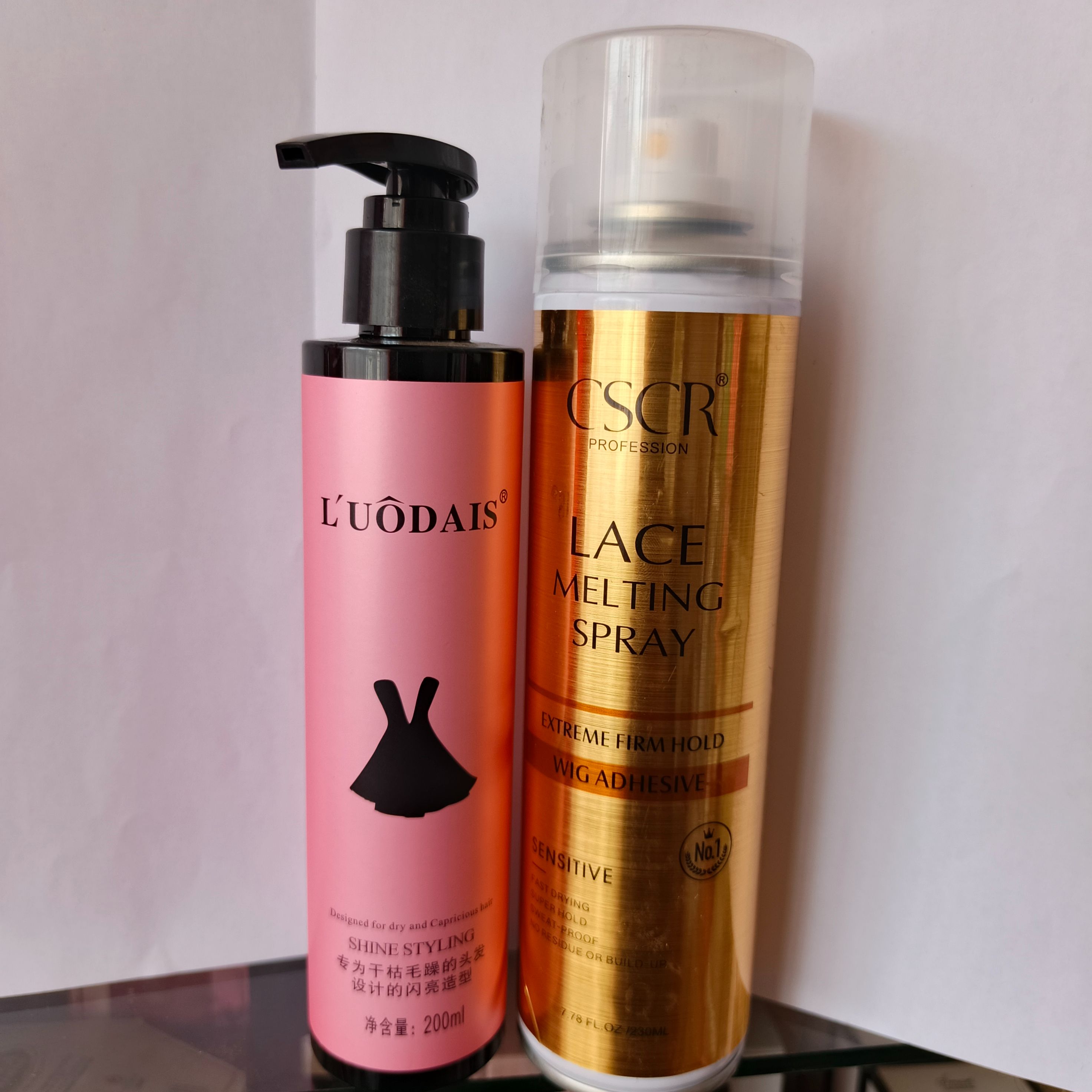 Wig Lace Firm Hold melting spray + Free human hair curl keeper + melting Band