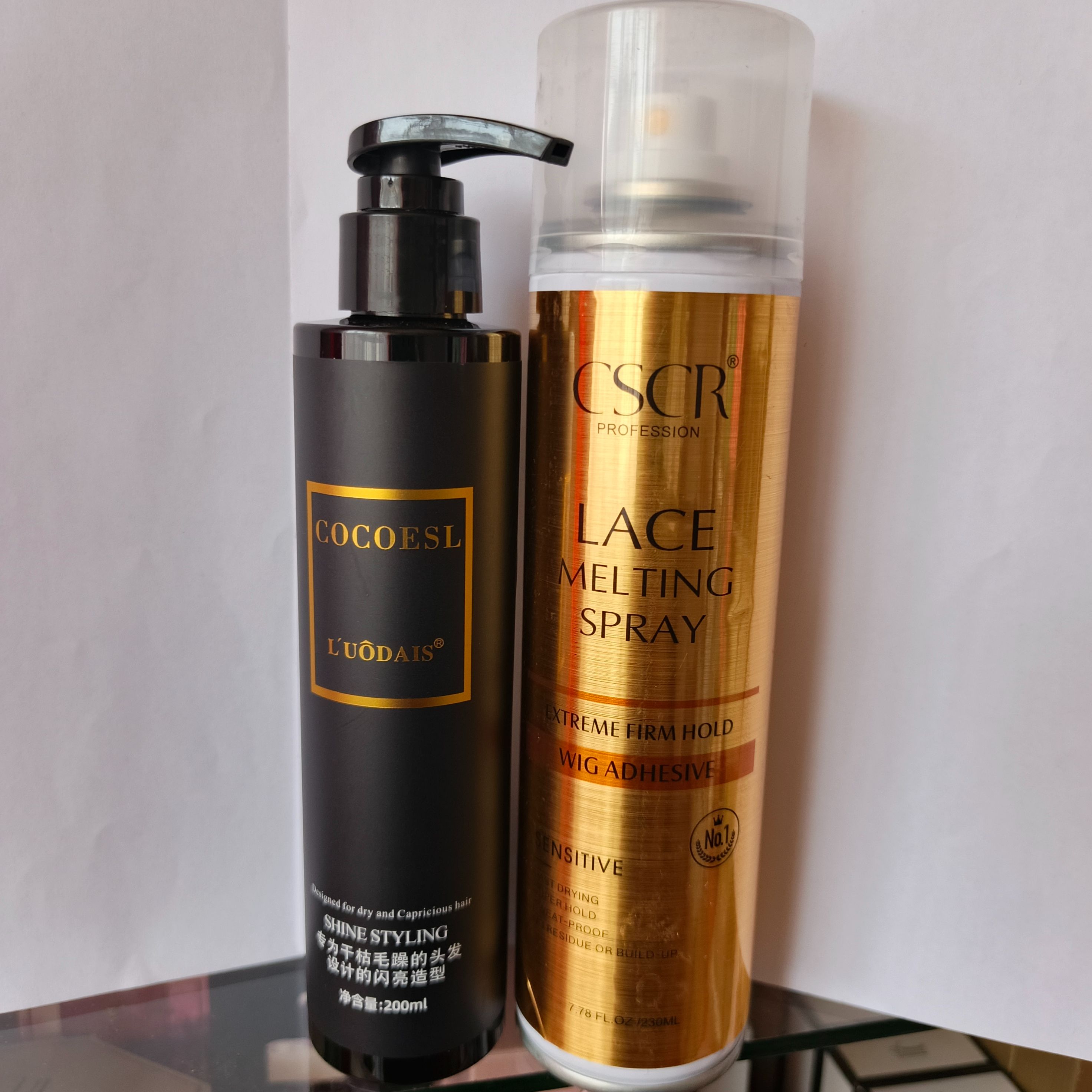 Wig Lace Firm Hold melting spray + Free human hair curl keeper + melting Band