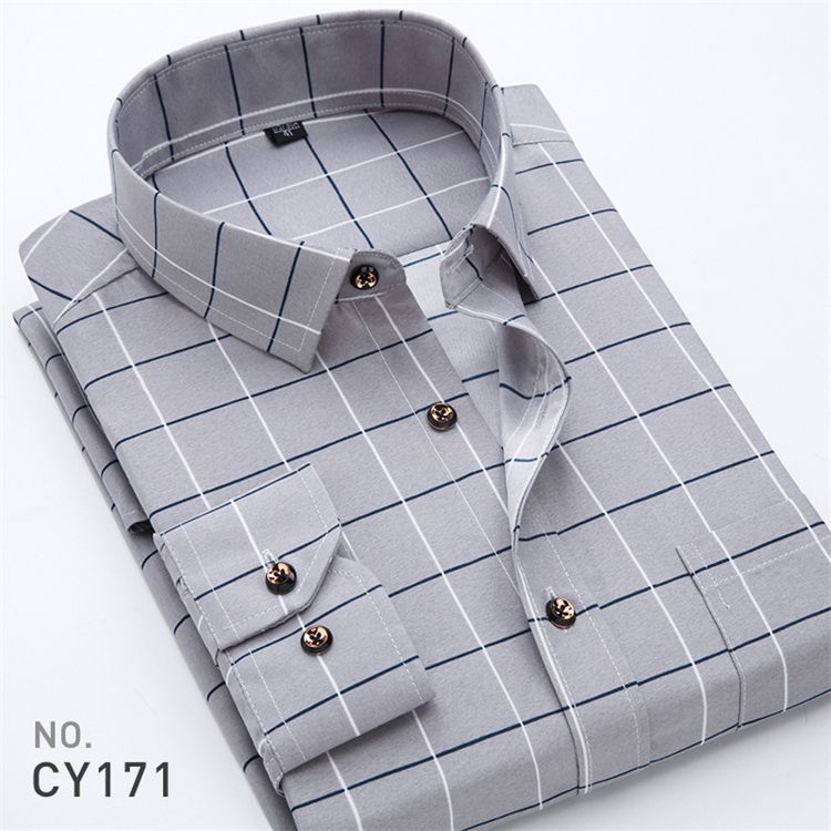Men Fashion Long Sleeve Printed Shirts Slim Fit Male Social Business Dress Shirt Brand Men Clothing