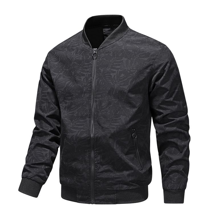 Fashion men's jacket coat slim side slit pocket casual sportswear youth zipper jacket
