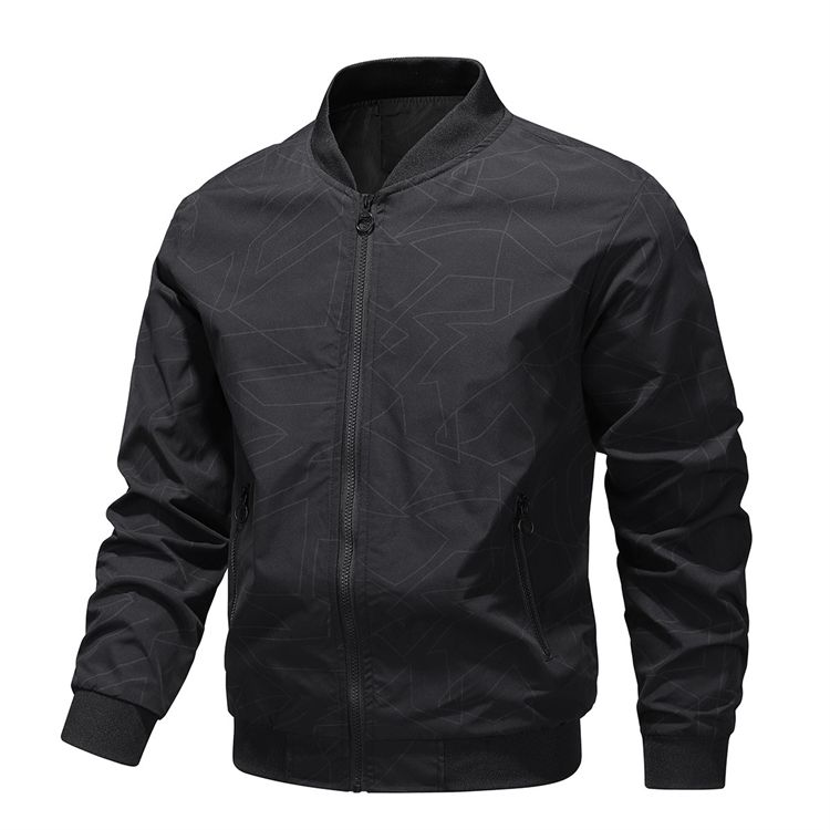 Fashion men's jacket coat slim side slit pocket casual sportswear youth zipper jacket