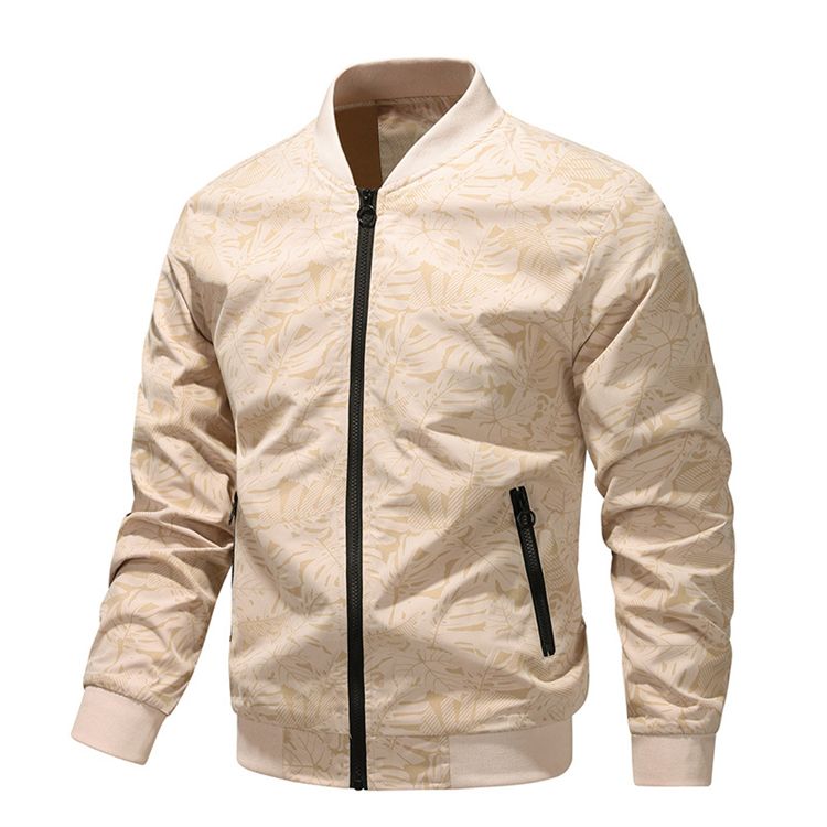 Fashion men's jacket coat slim side slit pocket casual sportswear youth zipper jacket