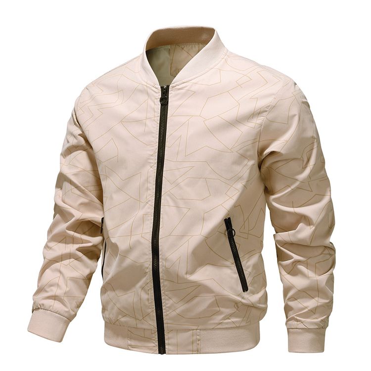 Fashion men's jacket coat slim side slit pocket casual sportswear youth zipper jacket