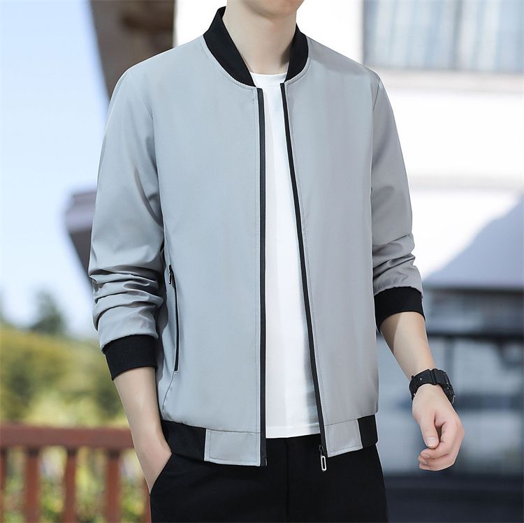 Men's jacket new casual trend youth stand-up collar zipper long-sleeved jacket men's clothing