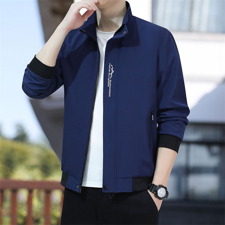 Men's jacket new casual trend youth stand-up collar zipper long-sleeved jacket men's clothing