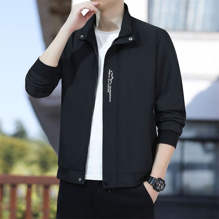 Men's jacket new casual trend youth stand-up collar zipper long-sleeved jacket men's clothing