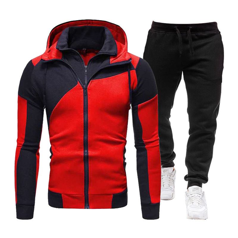 2 Piece Set Track Suits Zip Sweat Suit Cotton Polyester Mens Training Jacket Tracksuits For Men