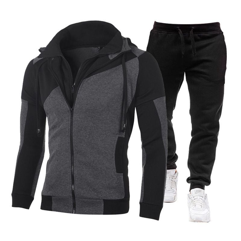 2 Piece Set Track Suits Zip Sweat Suit Cotton Polyester Mens Training Jacket Tracksuits For Men