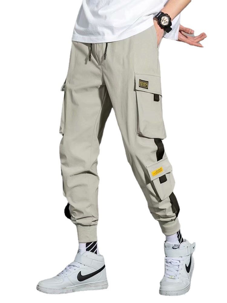 New Overalls For Men Tape Loose Binding Pants Casual Men's Cargo Pant