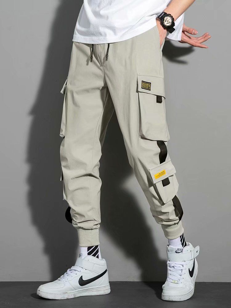 New Overalls For Men Tape Loose Binding Pants Casual Men's Cargo Pant