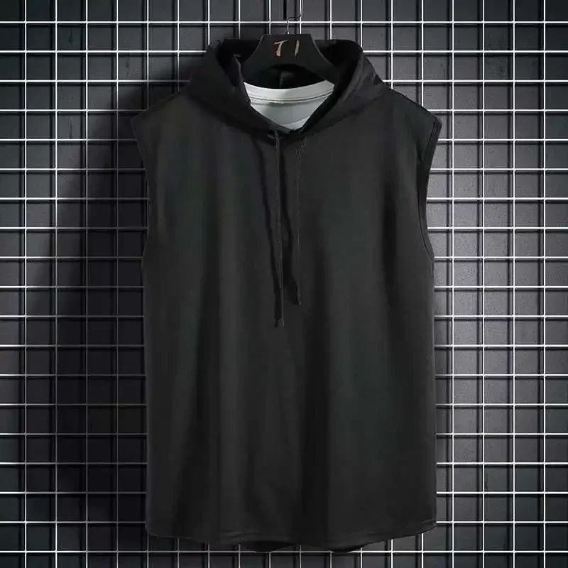 Men Gym Top Tanks & Camis Summer Clothing Bodybuilding Workout Fashion Fitness Singlets Sleeveless Hood Muscle Top