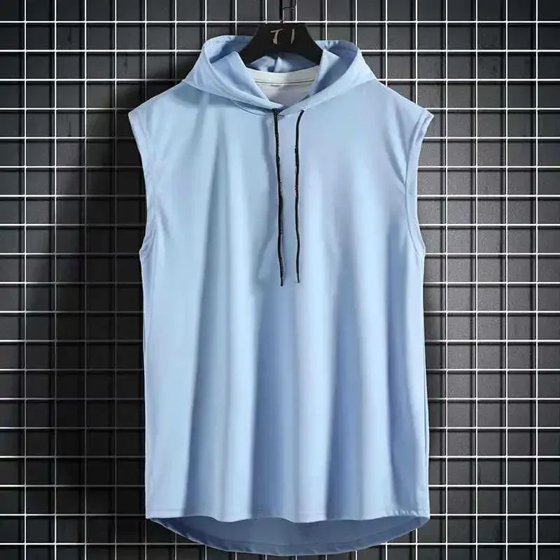 Men Gym Top Tanks & Camis Summer Clothing Bodybuilding Workout Fashion Fitness Singlets Sleeveless Hood Muscle Top
