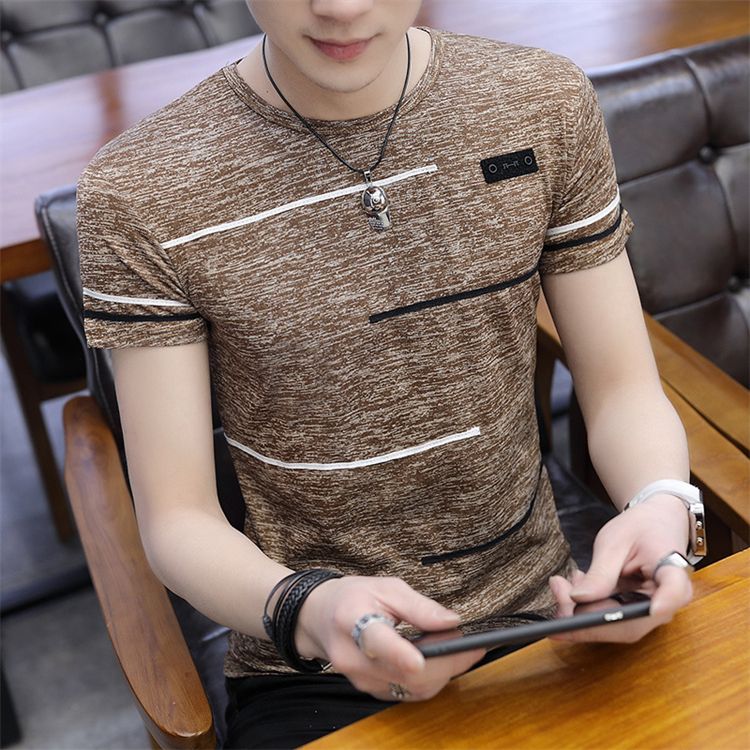 Short Sleeve Men O Neck Polyester Mens T Summer Cool Male Slim Casual Boys Tee Shirt