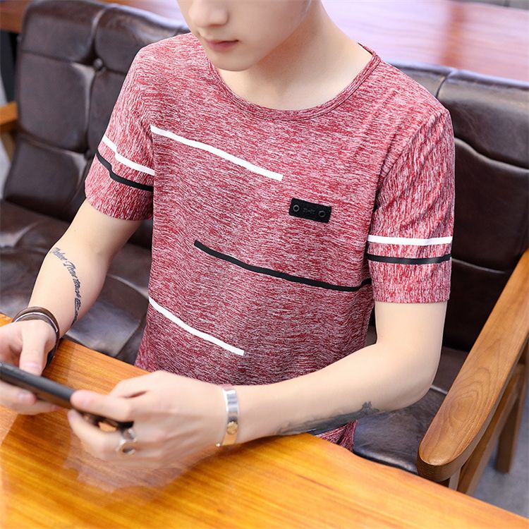 Short Sleeve Men O Neck Polyester Mens T Summer Cool Male Slim Casual Boys Tee Shirt