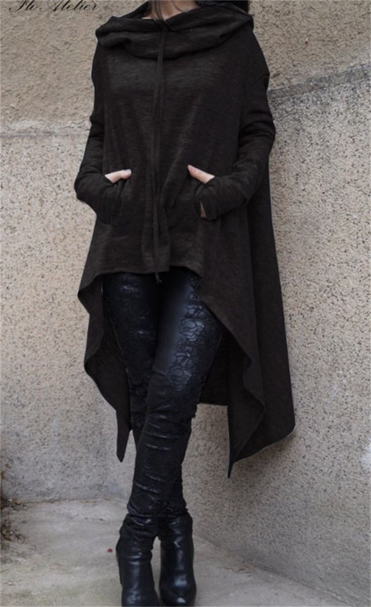 Fashion Women Hoodies Long Sleeve O-Neck Hooded Cotton Hoodie Sweatshirt Pullover Tops Coats