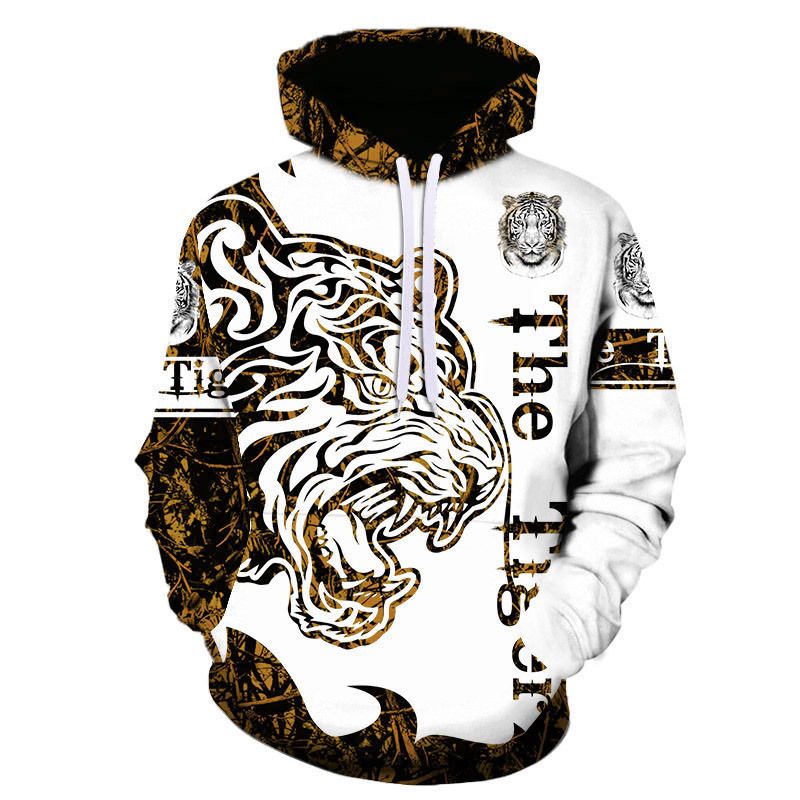 New Autumn Winter 3d Printed Men's Hooded Sportswear Tracksuit Long Sleeve Casual Sweatshirt