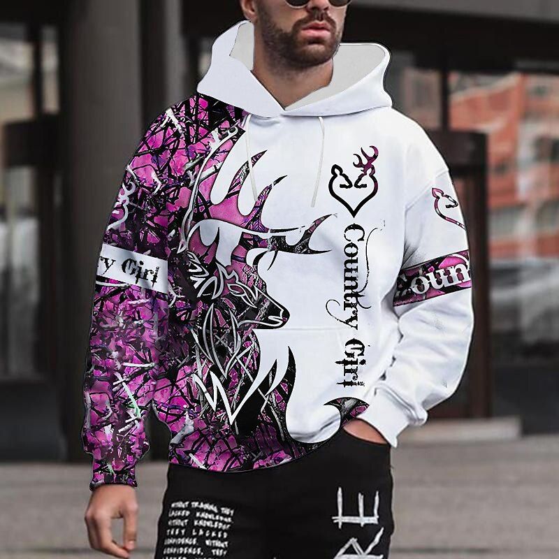 New Autumn Winter 3d Printed Men's Hooded Sportswear Tracksuit Long Sleeve Casual Sweatshirt