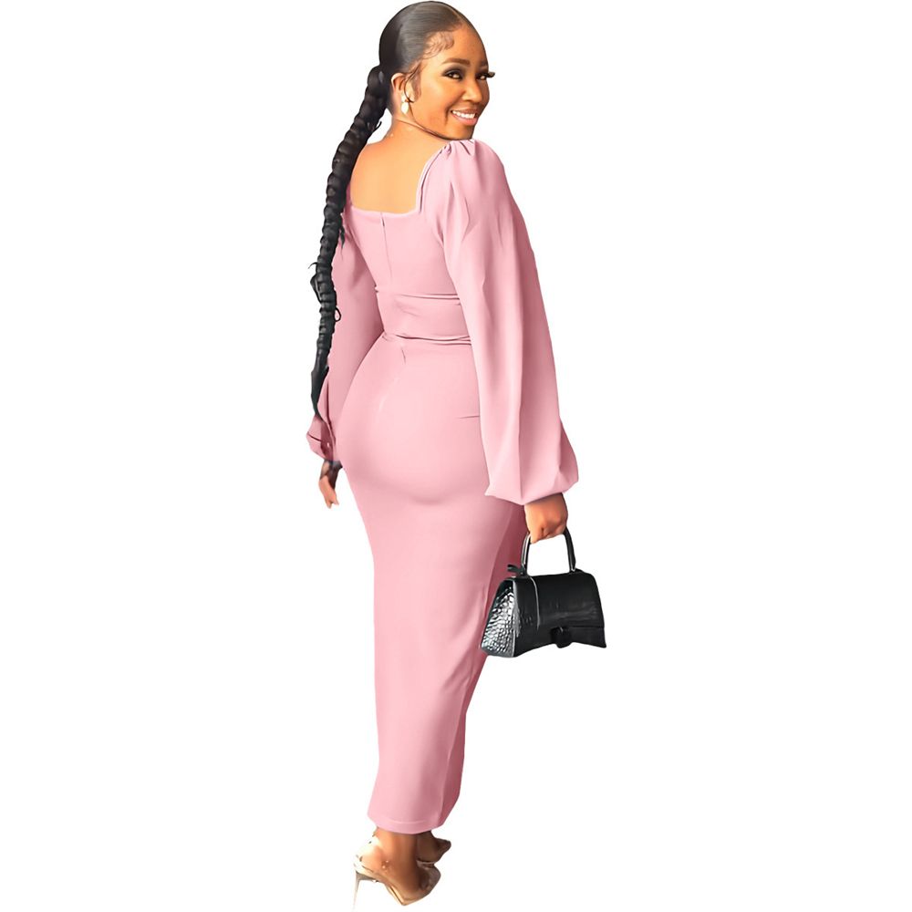 Slim fit Sexy Backless Temperament Slit Women's Evening Dress Party Maxi Dress One Step Dress With Hip Opening