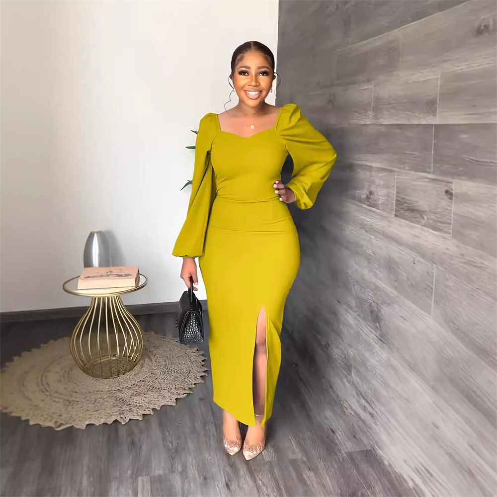 Slim fit Sexy Backless Temperament Slit Women's Evening Dress Party Maxi Dress One Step Dress With Hip Opening