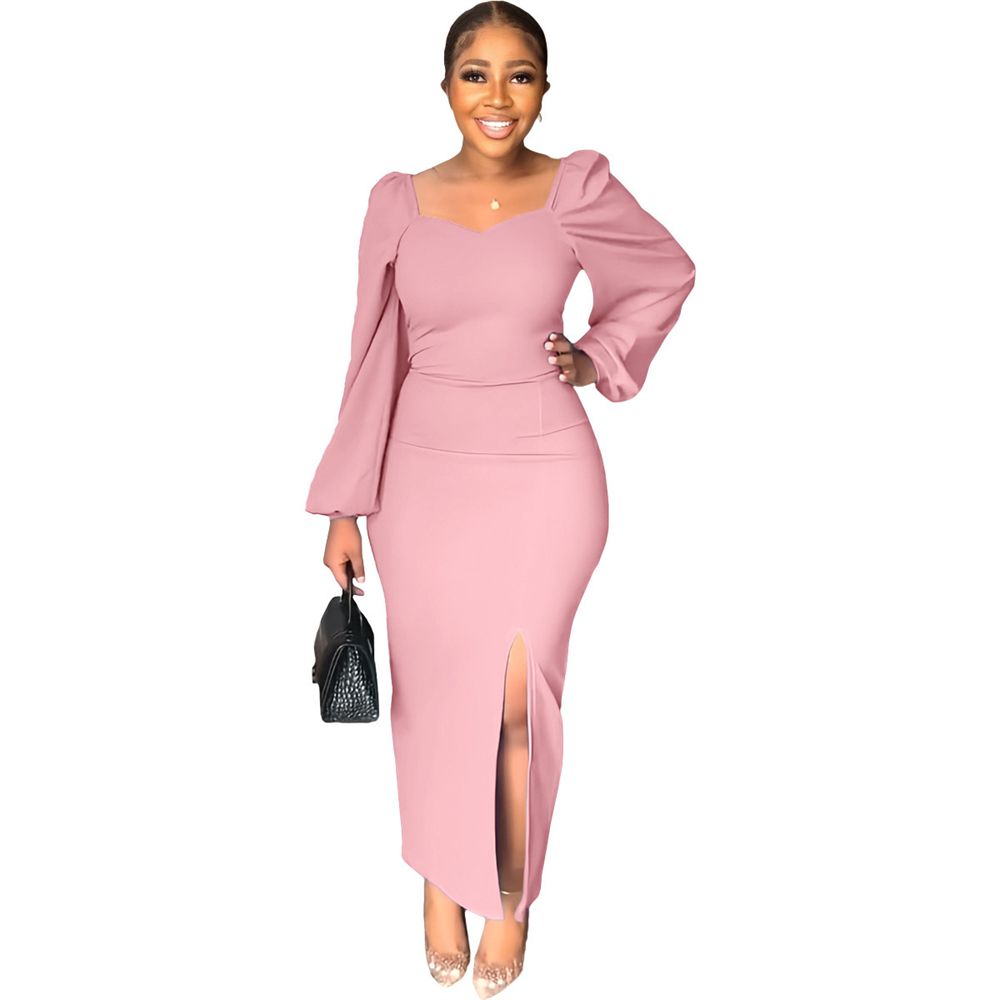 Slim fit Sexy Backless Temperament Slit Women's Evening Dress Party Maxi Dress One Step Dress With Hip Opening