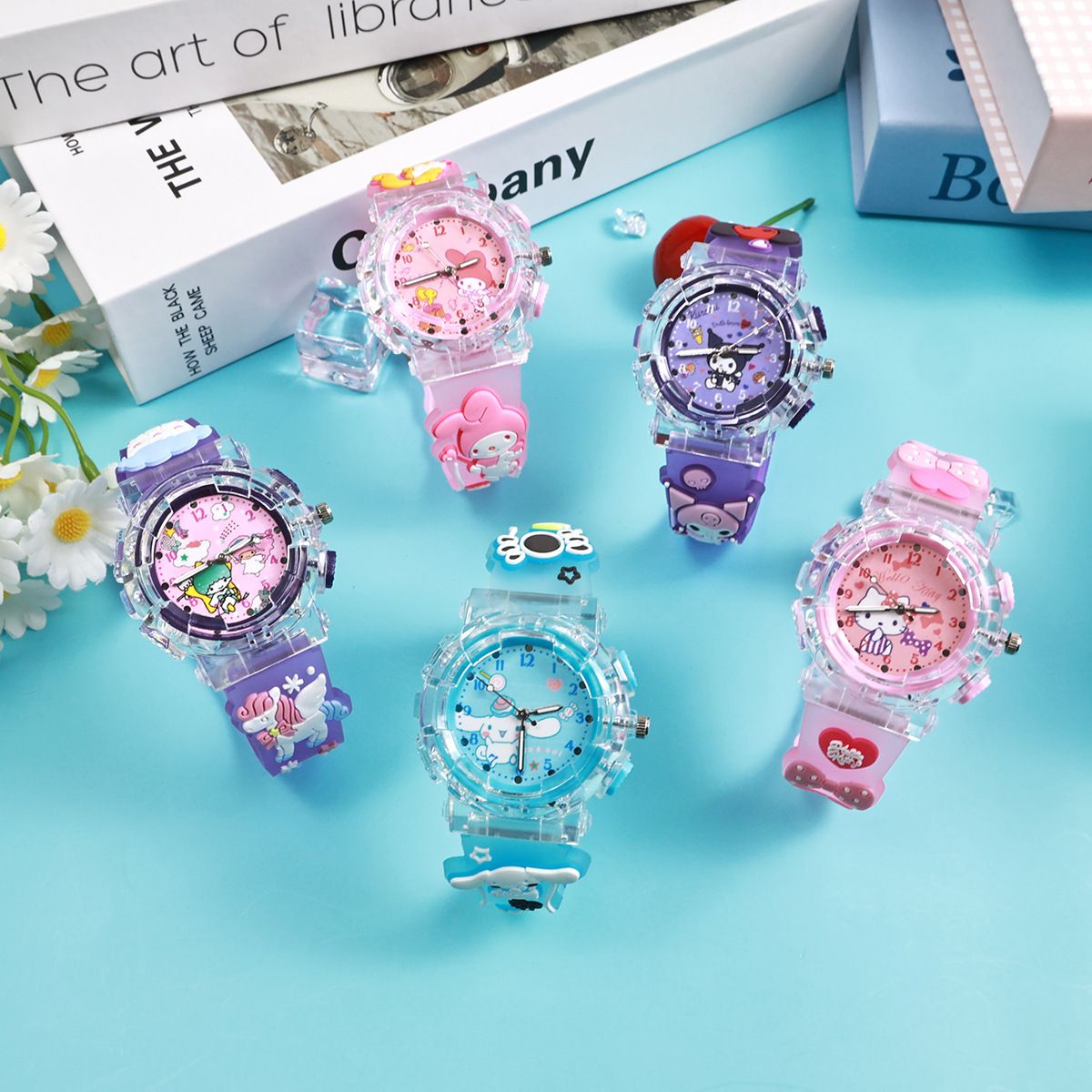 New Cartoon Kids Wristwatch Luminous Night Glow Gift for Kindergarten Girls Primary School Students Toy Watch