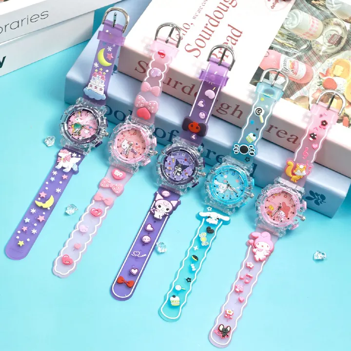 New Cartoon Kids Wristwatch Luminous Night Glow Gift for Kindergarten Girls Primary School Students Toy Watch