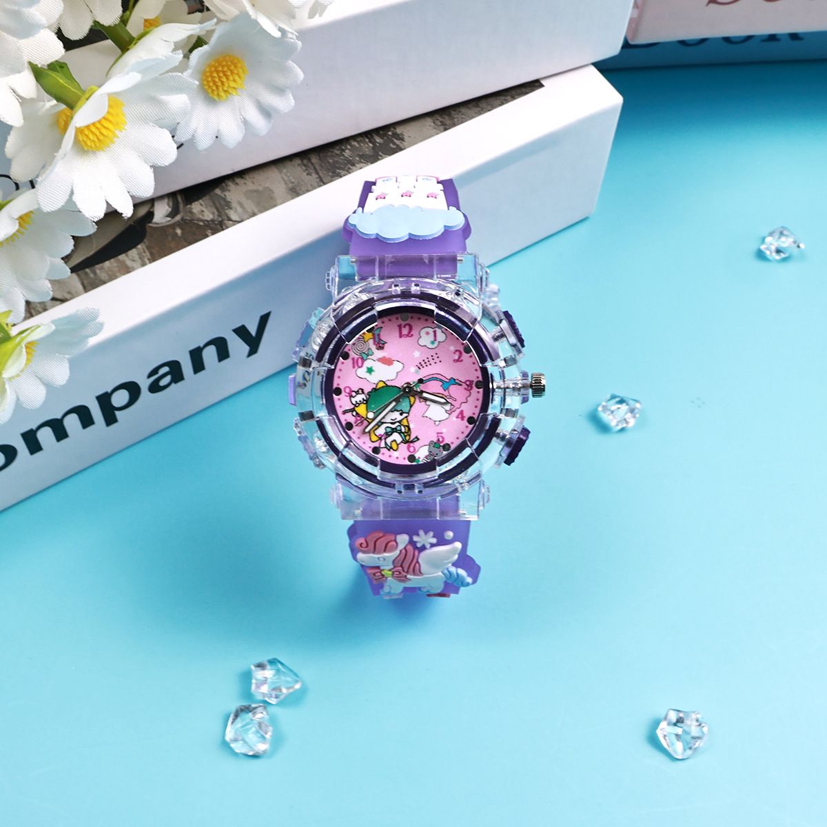 New Cartoon Kids Wristwatch Luminous Night Glow Gift for Kindergarten Girls Primary School Students Toy Watch