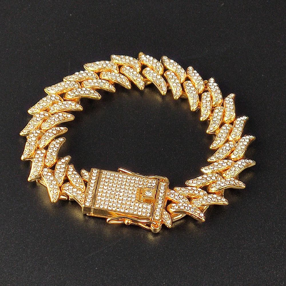 Hip Hop Jewelry Set Mens Women Iced Out Watch Necklaces Bracelet Bling Diamond Cuban Chains Choker Gold Watch for Men Reloj Gift(1*watch1*bracelet 1*necklace）