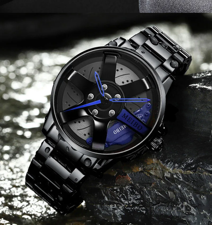 2025 Top Men's Leather Watch Men's Car Wheel Stainless Steel Quartz Watch Men's Military Sports Watch