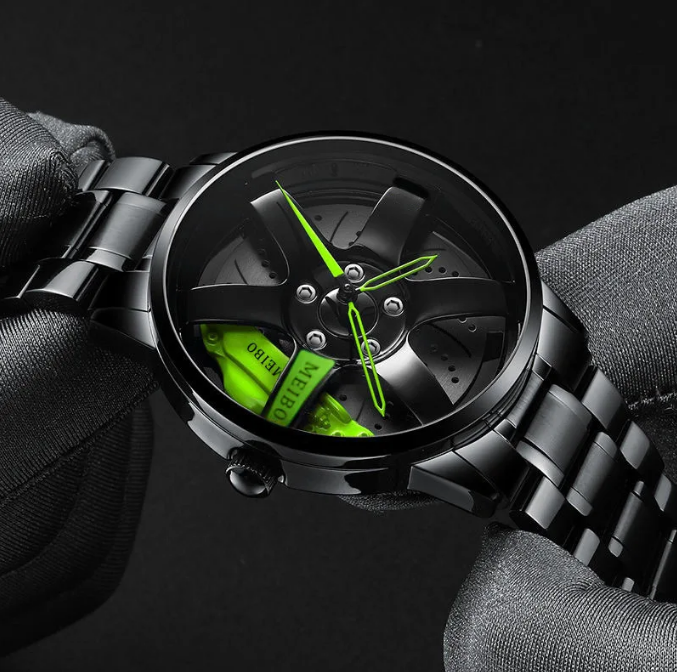 2025 Top Men's Leather Watch Men's Car Wheel Stainless Steel Quartz Watch Men's Military Sports Watch