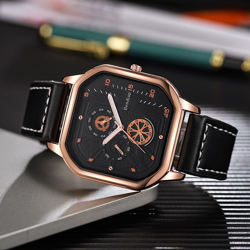 Classic charm luxury business men's quartz watch steel strap folding buckle chronograph fashionable and versatile men's watch
