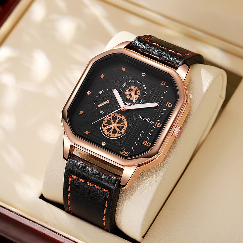 Classic charm luxury business men's quartz watch steel strap folding buckle chronograph fashionable and versatile men's watch
