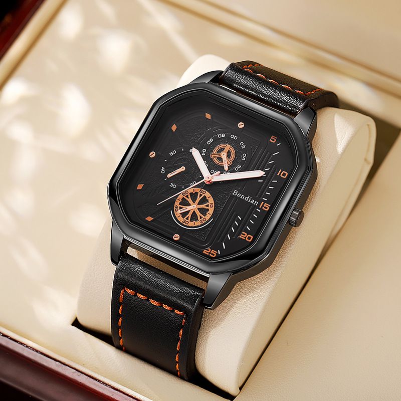 Classic charm luxury business men's quartz watch steel strap folding buckle chronograph fashionable and versatile men's watch