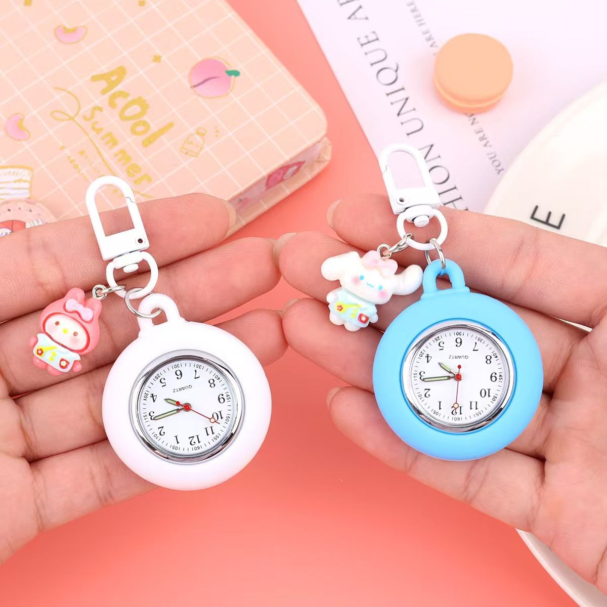 Hospital Health Care Shiny Heart Medical Icons Cartoon Lovely Nurse Doctor Clip Pocket Watches Hang Clock Gift Watch