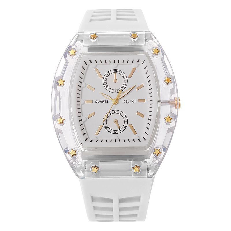 2025 New Fashion Women Luxury Watches Men Tonneau Silicone Jelly Quartz Watch For Gifts Students Wristwatch Hot