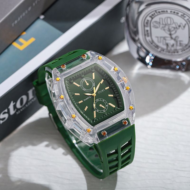 2025 New Fashion Women Luxury Watches Men Tonneau Silicone Jelly Quartz Watch For Gifts Students Wristwatch Hot