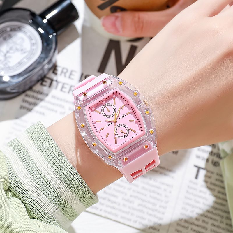 2025 New Fashion Women Luxury Watches Men Tonneau Silicone Jelly Quartz Watch For Gifts Students Wristwatch Hot