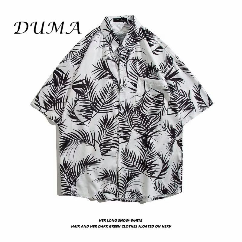 "DUMA"Hawaii Flower shirt Man Short sleeve Summer "Loose" Vacation Beach shirt