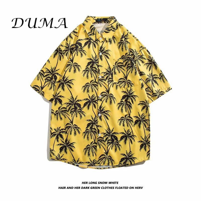 "DUMA"Hawaii Flower shirt Man Short sleeve Summer "Loose" Vacation Beach shirt