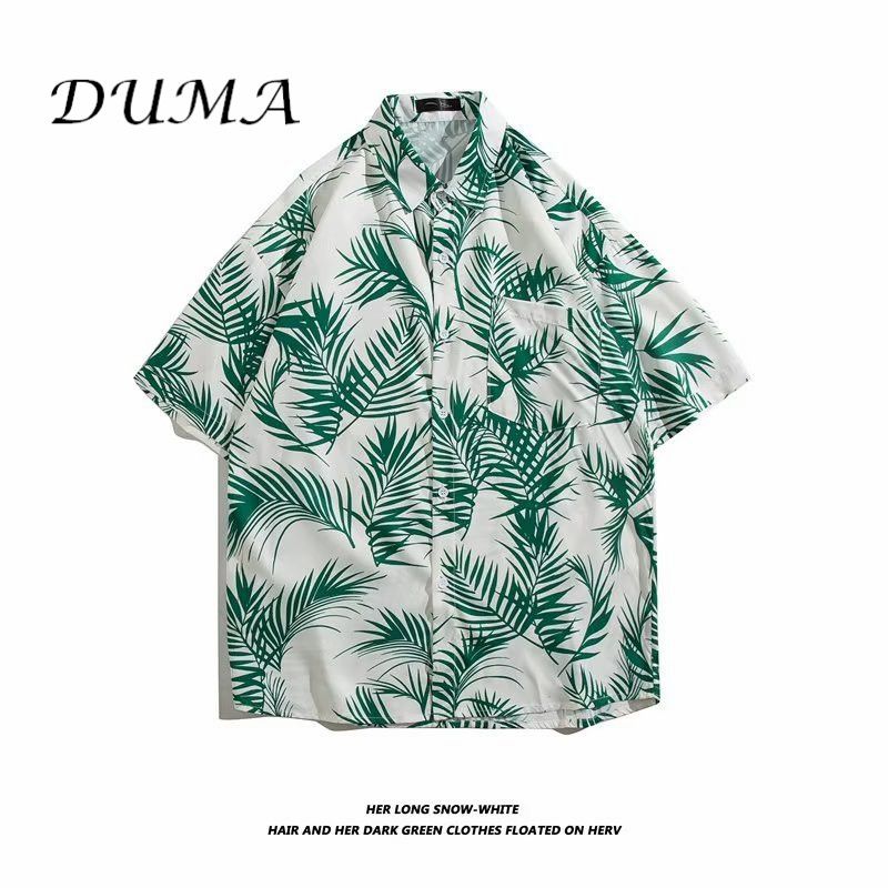 "DUMA"Hawaii Flower shirt Man Short sleeve Summer "Loose" Vacation Beach shirt